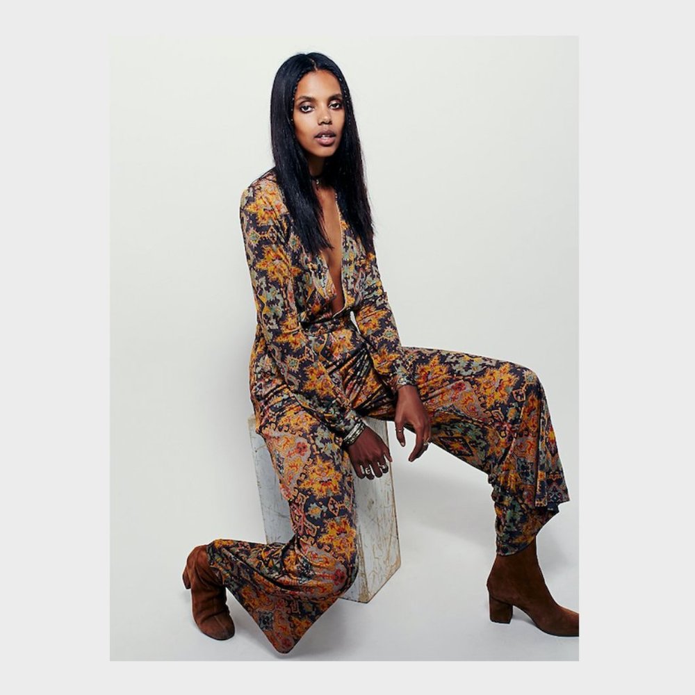 Free People Anastasia Silky Plunge Jumpsuit 12